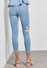 Moto Floral Embroidered Joni Jeans