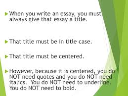 Do you underline essay titles    Quora 