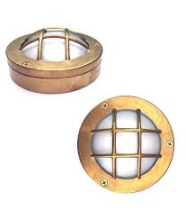 miniature bulkhead light in solid brass