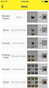 crafting guide for minecraft pe