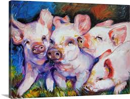 Dirty Little Pigs Wall Art Canvas