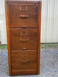 antique oak file cabinet 3 drawers