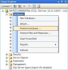 how to re database in sql server