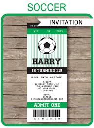 Soccer Party Ticket Invitations Template