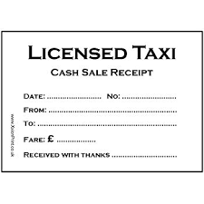 Licensed Taxi Driver Receipt Book Pads For London Black Cab