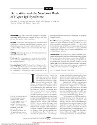 Pdf Dermatitis And The Newborn Rash Of Hyper Ige Syndrome