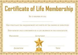 Free Life Membership Certificate Templates Free Membership