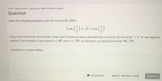 Solved Solve Trigonometric Equations