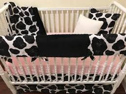 Cow Baby Bedding Crib Farm Black