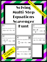 Multi Step Equation Scavenger Hunt