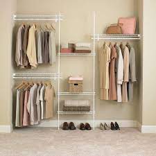 white steel closet system organizer kit