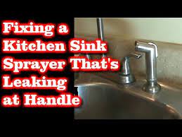 kitchen sink sprayer leaking at handle