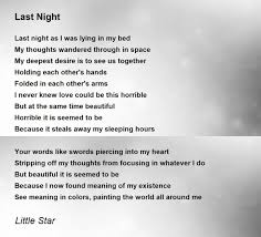 last night last night poem by little star