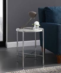Round Side End Table Nightstand W