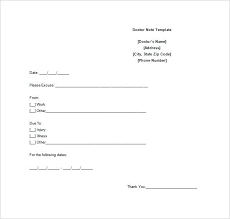 Doctor Excuse Letter For School Doctors Note Template 8 Free