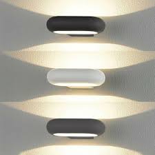 Fidjy black led outdoor wall light to the compare list. Outdoor Wall Mounted Lighting Waterproof Rust Proof Die Cast Led Wall Sconce 7w Oval Led Up Down Wall Light In Matte Black Gray White Suitable For Porch Foyer Backyard Pathway Takeluckhome Com