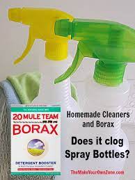 borax and spray bottles