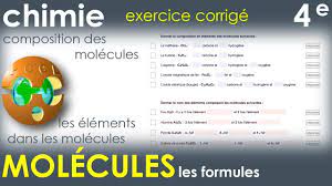 ATOMES & MOLÉCULES. FORMULES. Éléments. Représentation. Exercice corrigé.  Physique-Chimie Collège 4e - YouTube
