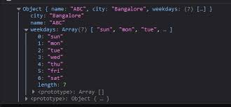 array inside object javascript
