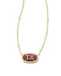 elisa gold texas necklace in maroon
