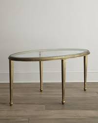 Montague Oval Glass Gold Coffee Table