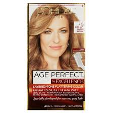 Different hair textures will absorb the dye at different rates. L Oreal Paris Age Perfect Permanent Hair Color 7g Dark Natural Golden Blonde 1 Kit Walmart Com Walmart Com