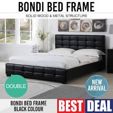 For these larger pieces, check with the manufacturer to obtain the exact dimensions. Bed Frame Double Black Pu Leather Bentwood Slat Metal Joint Wooden Legs Bondi Bed Frame Queen Size Bed Frames King Size Bed Frame