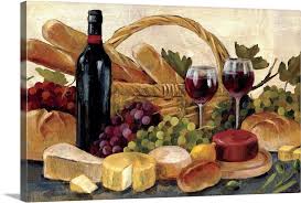 Tuscan Evening Wine Canvas Wall Art