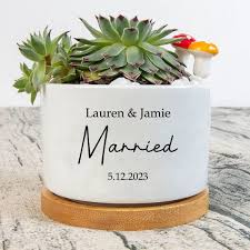 wedding gift personalized planter pot