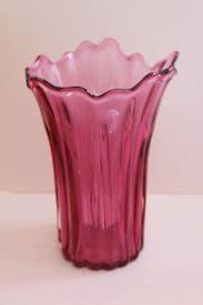 Large Swung Glass Vase Vintage Hand