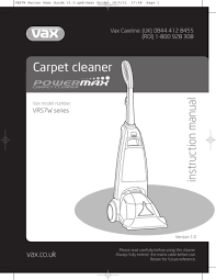 vax rapide spring clean vcwrs700 user
