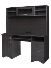 Secretary desks are making a comeback. Realspace Pelingo 56 W Desk With Hutch 64 H X 55 12 W X 23 D Dark Gray Office Depot