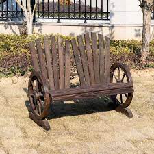 Wheel Wooden Garden Bench 84b 406