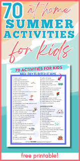 70 creative activities for kids at home