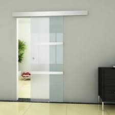 White Frameless Sliding Glass Door