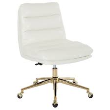 It can slide under your desk, saving you space. Legacy Faux Leather Swivel Armless Office Chair In White Lgysa Gw32