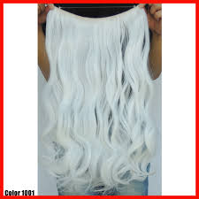 White Hair Extensions Synthetic Curly Weave Flip In Halo