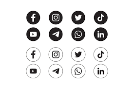 social a icons in white background