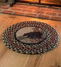 braided cotton bear round accent rug
