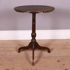 English Oak Tripod Table Antique Lamp