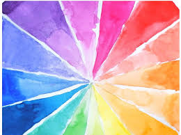 color wheel chart with watercolors