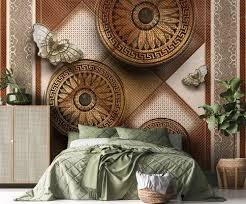 non woven brown bedroom wallpaper