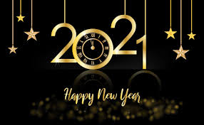 Happy New Year, 2021 gold and black background with a clock and stars -  Download Free Vectors, Clipart Graphics & Vector Art