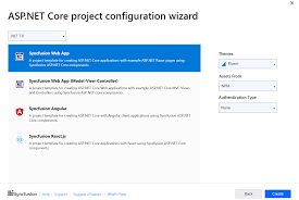 project templates asp net core