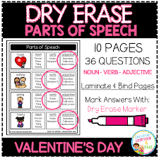 This lesson is designed to be used near the date of valentine's day (14 february) to talk about the topic of love and romance. Dry Erase Parts Of Speech Workbook Valentine S Day Digital Download