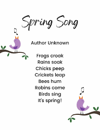 short spring poems for kids that