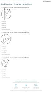 It must be an isosceles trapezoid (opposite angles must be supplementary). Quiz Worksheet Central And Inscribed Angles Study Com