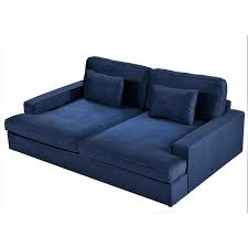 Kimberley 94 49 In Dark Blue Solid Velvet Twin Size Sofa Bed
