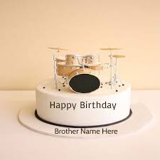 write name on drums birthday cake for