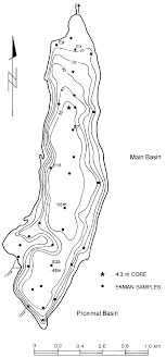 Sample Locations And Bathymetry Of Chephren Lake Isobaths